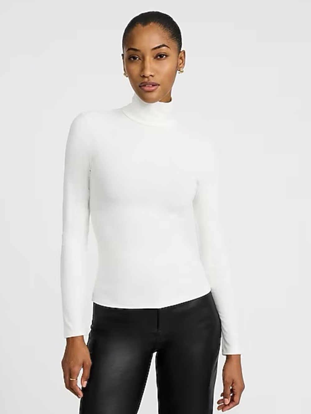 Express Elegant Cream Mock Turtleneck Lightweight Top Neutral Basic Chic New